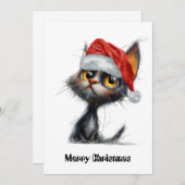 Grappige Schattigee komische grillige kat vrolijk Feestdagenkaart (Voorkant / Achterkant)