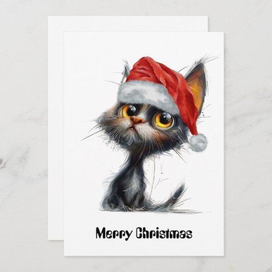 Grappige Schattigee komische grillige kat vrolijk Feestdagenkaart (Voorkant / Achterkant)