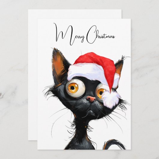Grappige Schattigee komische grillige kat vrolijk Feestdagenkaart (Voorkant / Achterkant)
