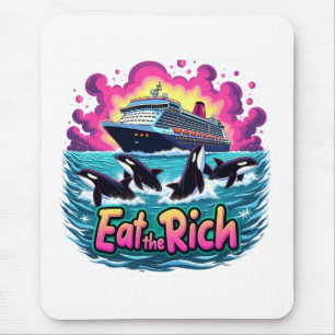 Grappige Schattigee orka walvis eet de rijken Muismat