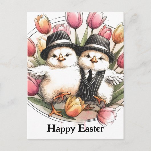 Grappige Schattigee paaskuikens Briefkaart (Voorkant)