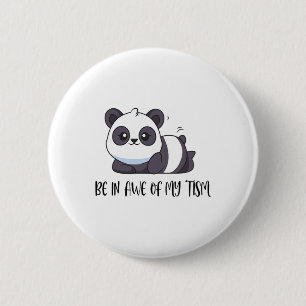 Grappige Schattigee panda's zijn ontzag voor mijn  Ronde Button 5,7 Cm