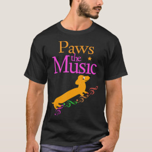 Grappige Schattigee poten De Muziek Teckel Hond T-shirt