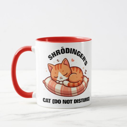 Grappige Schattigee Shrodinger's Cat (Niet storen) Mok (Links)