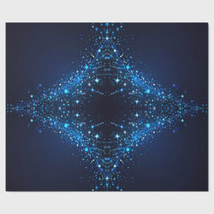Grappige Schattigee Sparkles op Deep Blue Cadeaupapier
