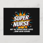 Grappige Schattigee Superhero Super Nurse Waarderi Briefkaart (Voorkant)