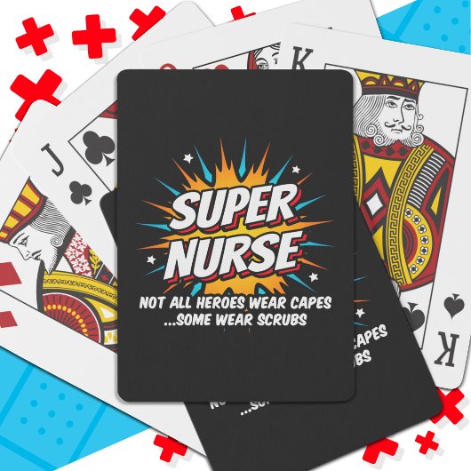 Grappige Schattigee Superhero Super Nurse Waarderi Pokerkaarten