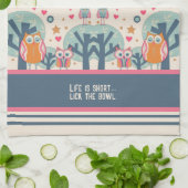 Grappige Schattigee uilen Grappige gepersonaliseer Theedoek (Gevouwen)