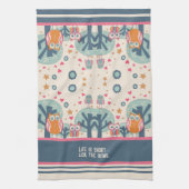 Grappige Schattigee uilen Grappige gepersonaliseer Theedoek (Verticaal)