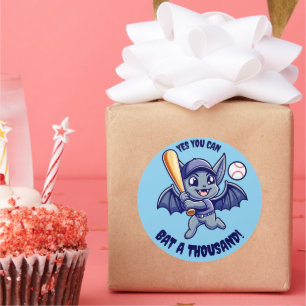 Grappige Schattigee vleermuis Ja Je kunt een duize Ronde Sticker