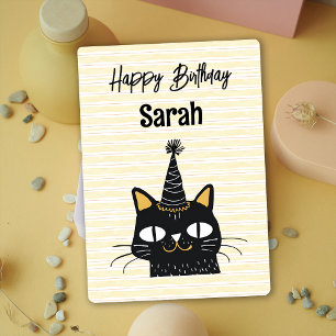 Grappige Schattigee zwarte kat Happy Birthday Kaar Kaart