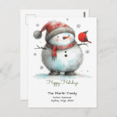 Grappige Schattigeste Prettige feestdagen sneeuwma Briefkaart (Voorkant / Achterkant)