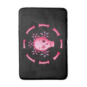 Grappige schedel roze Halloween Whimsigoth Badmat (Voorkant Verticaal)