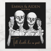 Grappige schedel wijn label wijn etiket (Enkel label)