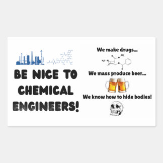 Grappige scheikundig ingenieur — wees aardig voor rechthoekige sticker