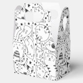 Grappige schetsmatige dansende katten illustratie bedankdoosjes (Geopend)