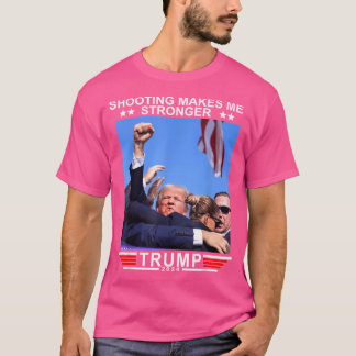 Grappige schietpartij maakt me sterker Donald Trum T-shirt