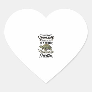 Grappige Schildpad Citaat Vintage Gravure Ontwerp Hart Sticker