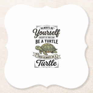 Grappige Schildpad Citaat Vintage Gravure Ontwerp  Kartonnen Onderzetters