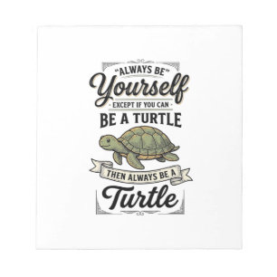Grappige Schildpad Citaat Vintage Gravure Ontwerp  Notitieblok