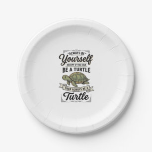 Grappige Schildpad Citaat Vintage Gravure Ontwerp Papieren Bordje