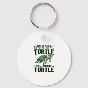 Grappige Schildpad Citaat Vintage Gravure Ontwerp_ Sleutelhanger