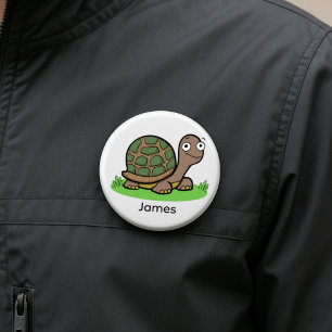 Grappige Schildpad Custom Ronde Button 5,7 Cm