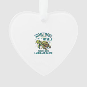 Grappige Schildpad Die Tegen Zichzelf Praat Vintag Ornament