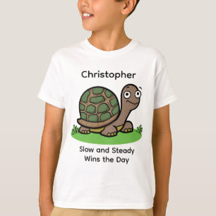 Grappige Schildpad Langzaam En Gestadig Aangepaste T-shirt