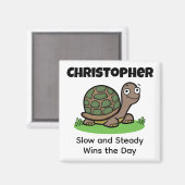 Grappige schildpad langzaam en stabiel aangepaste  magneet (Voorkant / Achterkant)