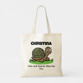 Grappige schildpad langzaam en stabiel aangepaste  tote bag (Achterkant)