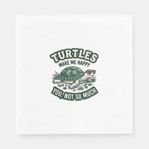 Grappige Schildpad Maakt Me Gelukkig Vintage Servet