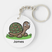 Grappige schildpad op maat sleutelhanger (Achterkant)