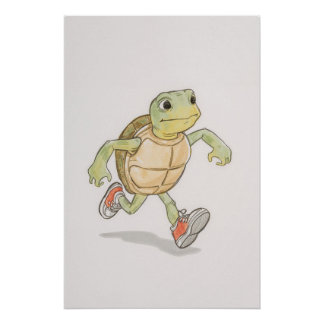 Grappige Schildpad Poster | Cartoon Wandkunst Perfect Poster