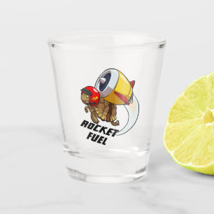 Grappige Schildpad Raketbrandstof Vliegende Jet Ca Shot Glas