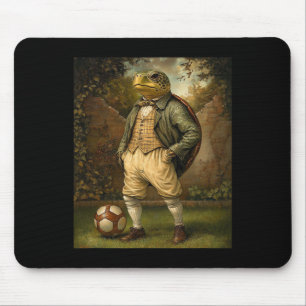 Grappige Schildpad speelt Voetbal Grafisch Rare Sc Muismat