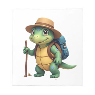 Grappige Schildpad Wandel Grafisch Kampeerliefhebb Notitieblok