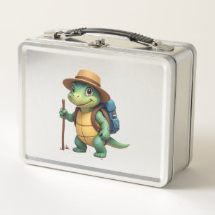 Grappige Schildpad Wandelende Grafische Kampeerlie