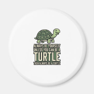 Grappige Schildpad Wees Jezelf Vintage Shirt Ontwe Magneet