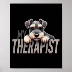 Grappige Schnau Puppy Mijn Therapeut Schnauzer Hon Poster
