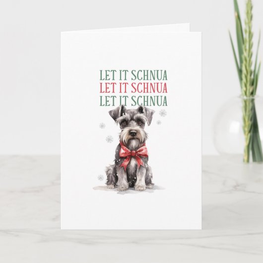 Grappige Schnauzer Hond Kerst Gelukkige Feestdagen (Voorkant)