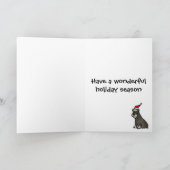 Grappige Schnauzer in het kerst Pet Feestdagen Kaart (Binnen)