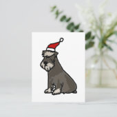 Grappige Schnauzer in het kerst Pet Feestdagenkaart (Staand voorkant)