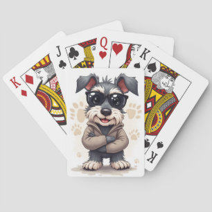 Grappige Schnauzer Kawaii Hond Pokerkaarten