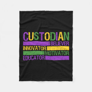 Grappige School Bewaarder Mardi Gras Festival Part Fleece Deken