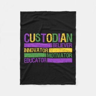 Grappige School Bewaarder Mardi Gras Festival Part Fleece Deken