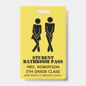 Grappige schoolbadkamer hal pas badge (Voorzijde)