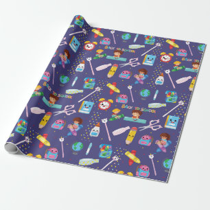 Grappige schoolbenodigdheden terug naar school pat cadeaupapier