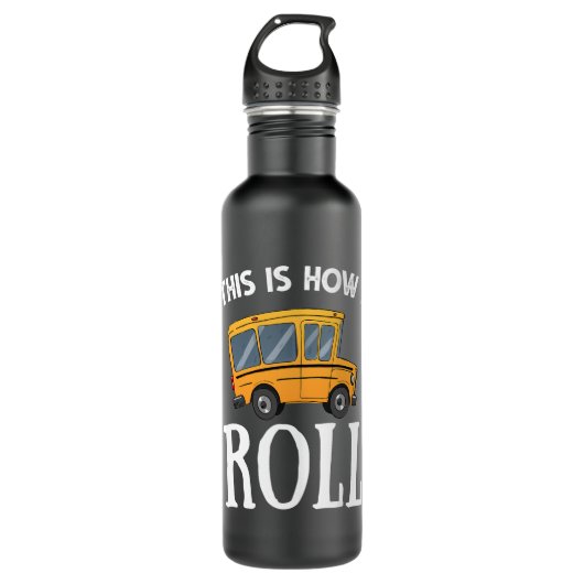 Grappige schoolbus chauffeur cadeau Dit is hoe ik Waterfles (Voorkant)