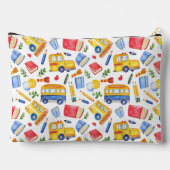 Grappige schoolbus Ga terug naar school naampatroo Etui (Achterkant)